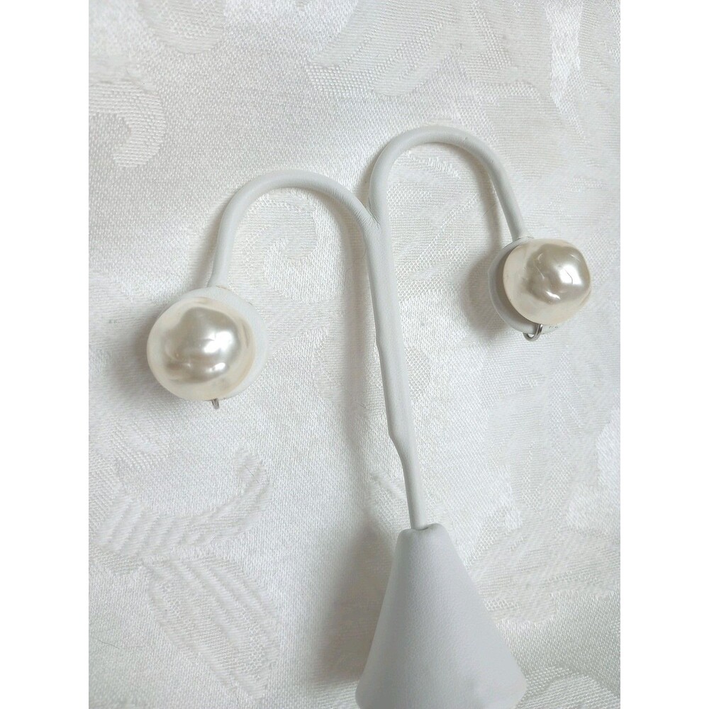 Vintage 3/4 In Faux Cream Mabe Pearl Clip On / Screw Back Combo Earrings